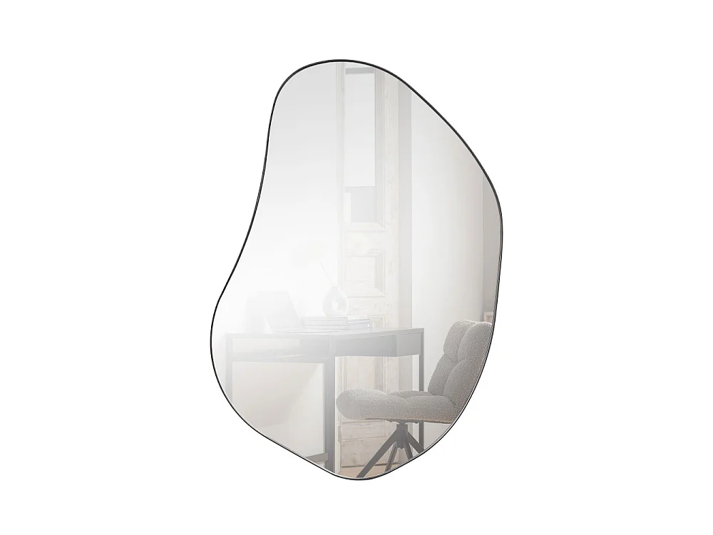 Romee - Miroir de forme organique 100x70cm - Noir