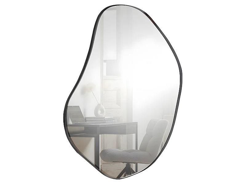 Romee - Miroir de forme organique 100x70cm - Noir