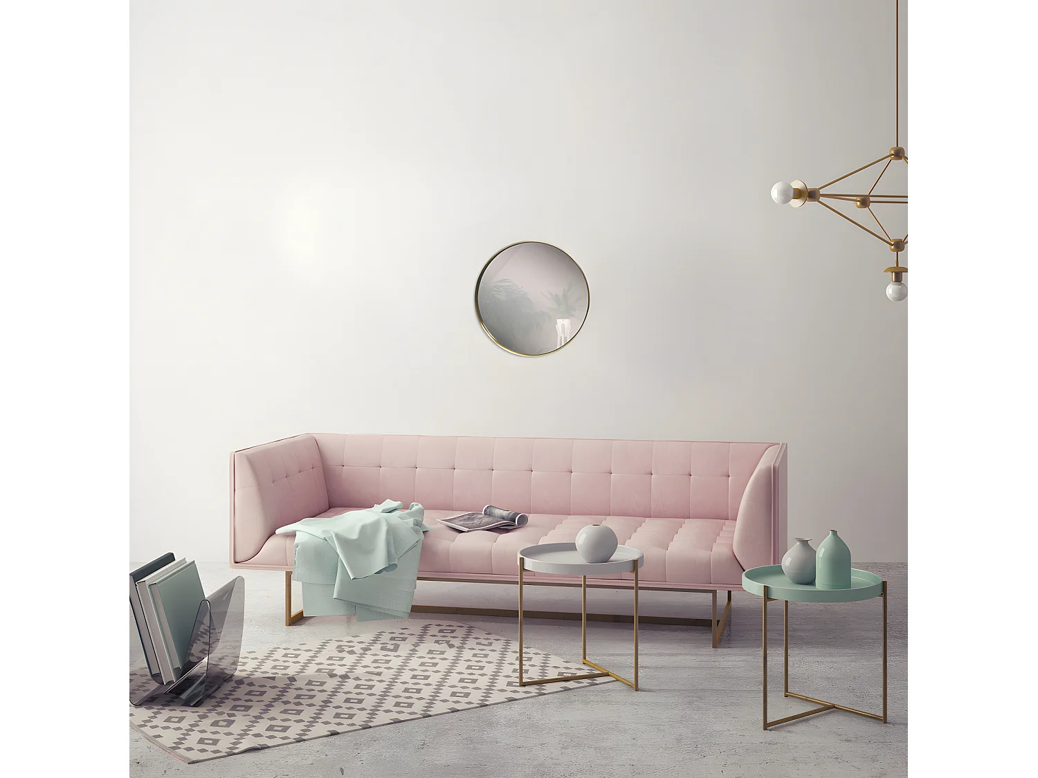 Cléo - Miroir rond ø30cm - Couleur - Or