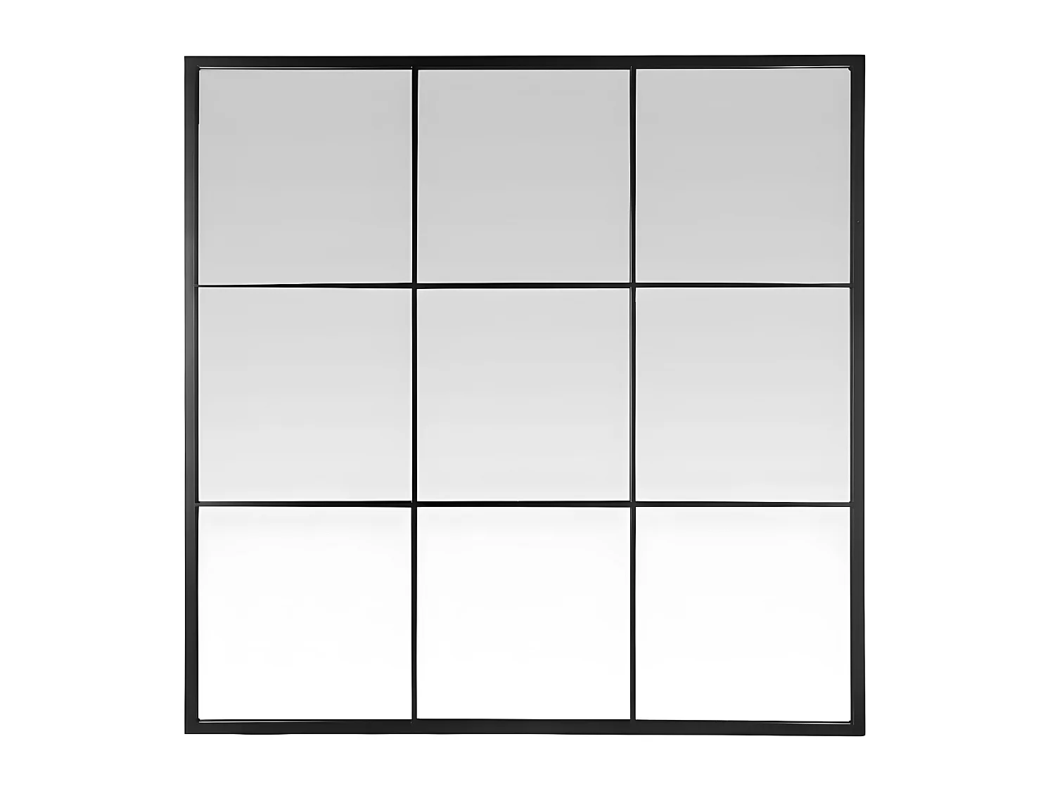 Jules - Miroir fenêtre style industriel 100x100 - Couleur - Noir