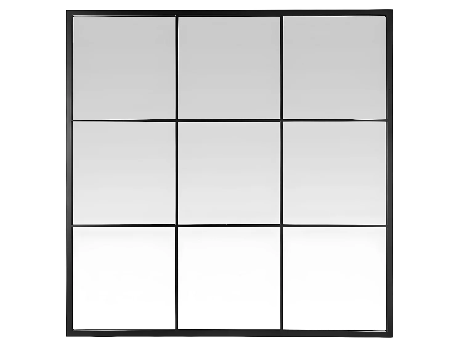 Jules - Miroir fenêtre style industriel 100x100 - Couleur - Noir