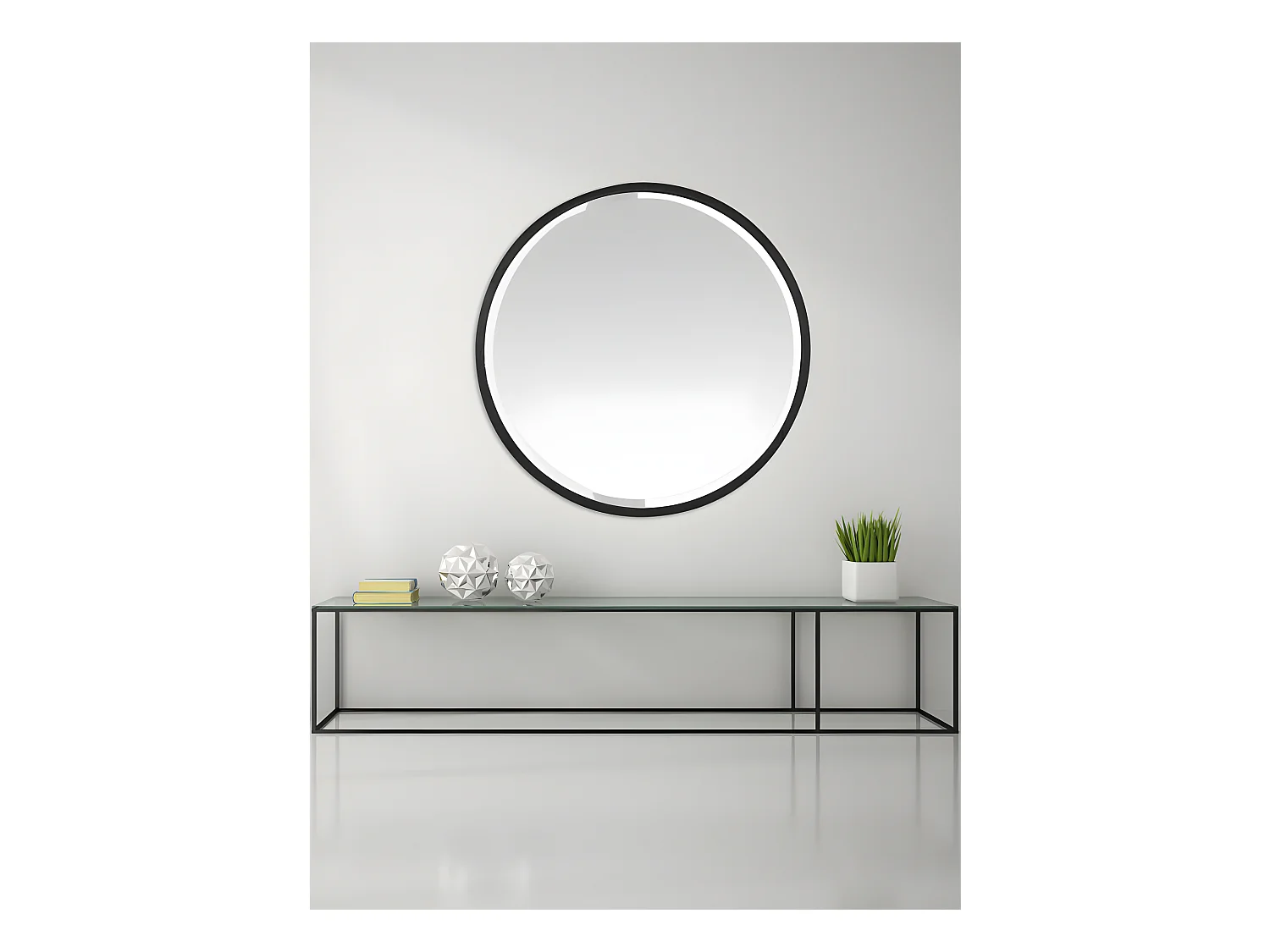 Ardes - Miroir rond en métal ø100 cm - Couleur - Noir