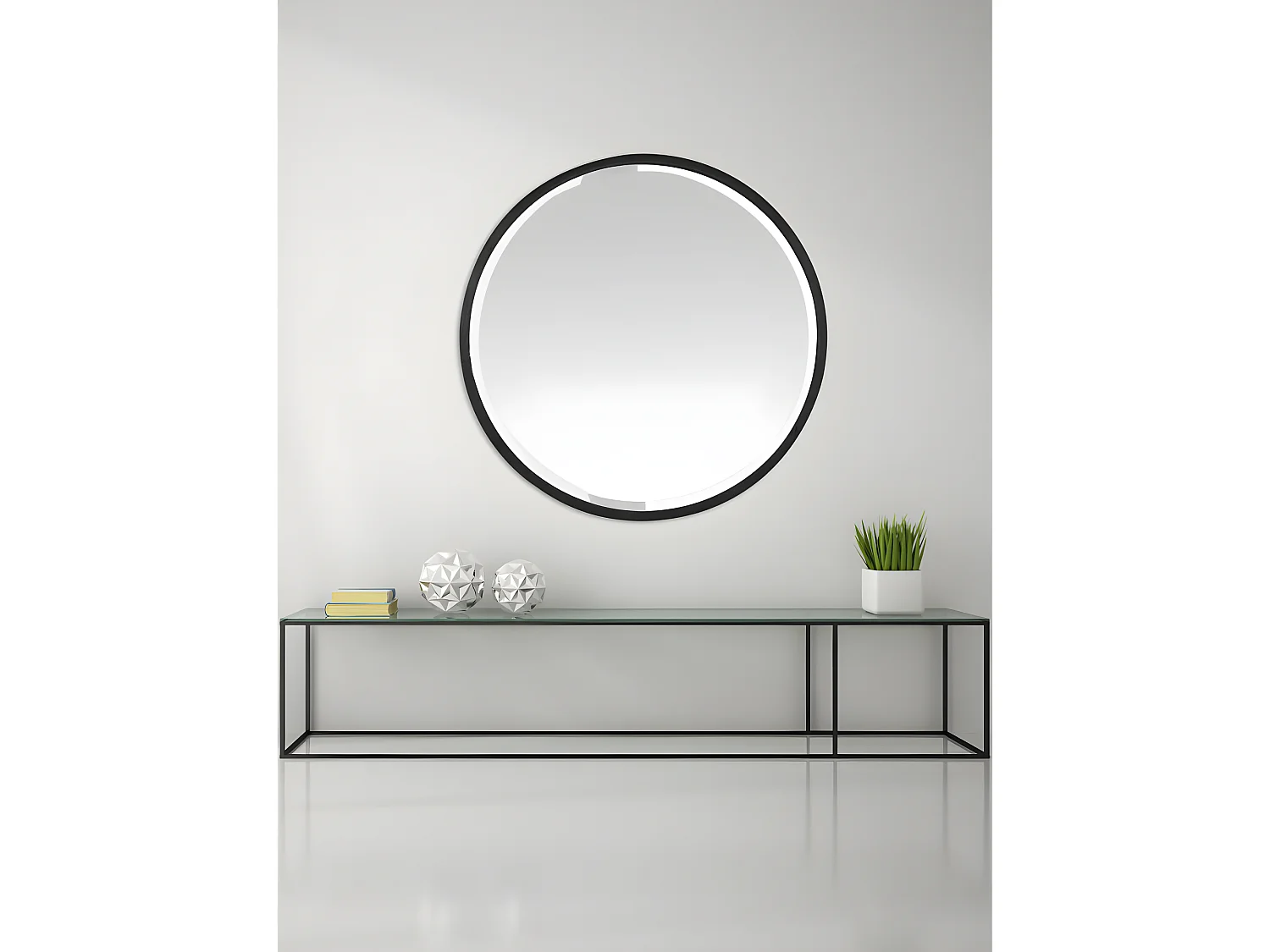 Ardes - Miroir rond en métal ø100 cm - Couleur - Noir