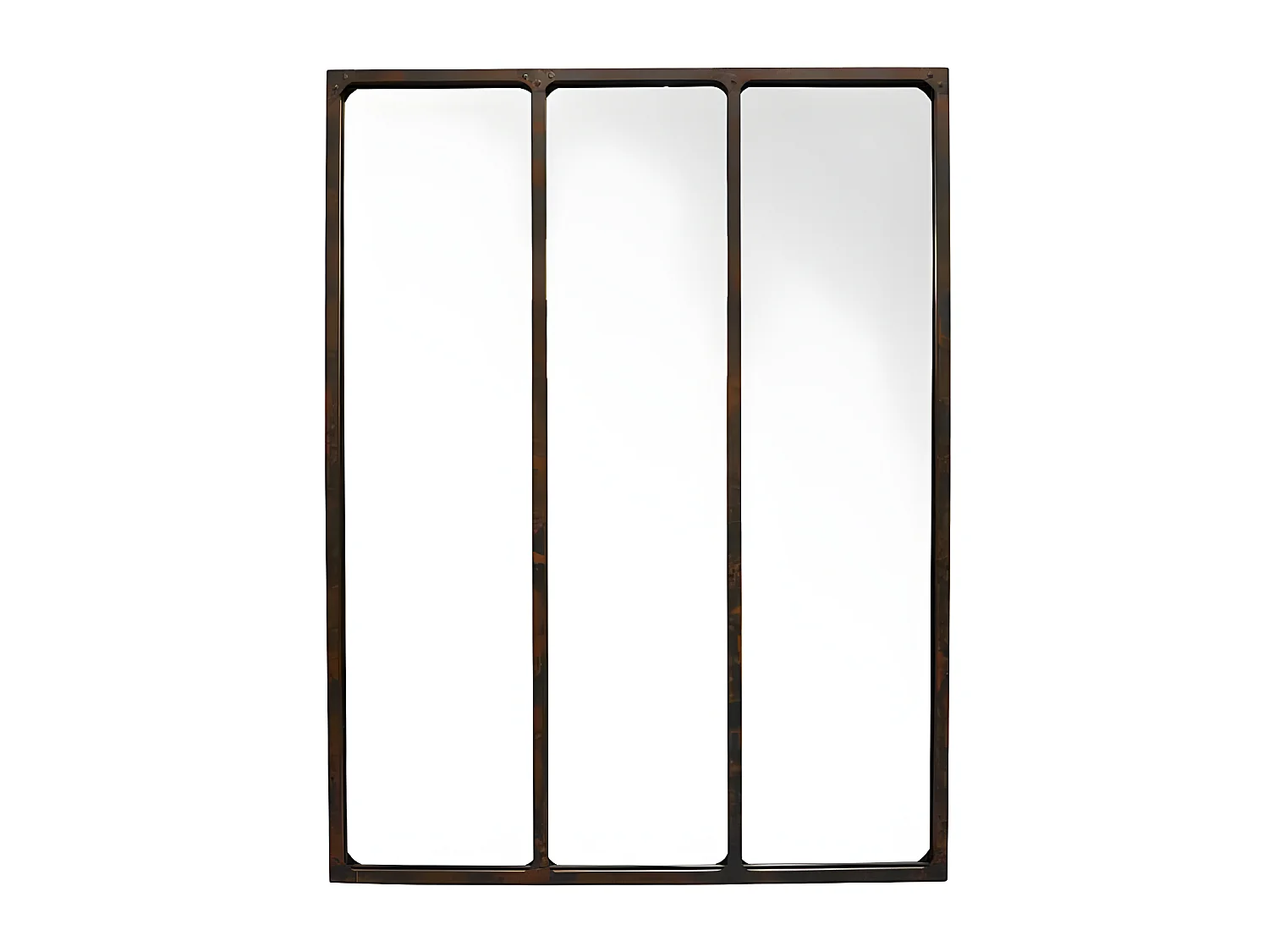 Léon - Miroir verrière style industriel 90x120 - Métal oxydé