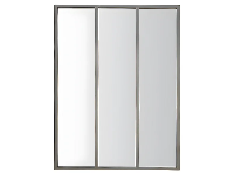 Léon - Miroir verrière style industriel 90x120 - Argent