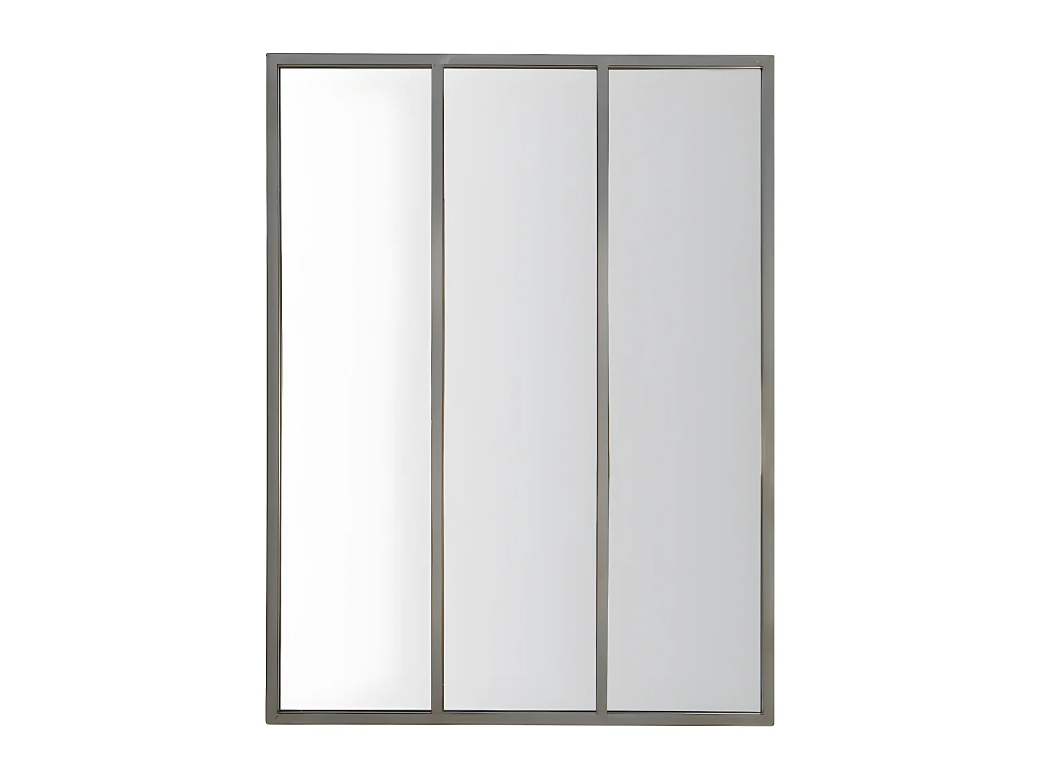 Léon - Miroir verrière style industriel 90x120 - Argent