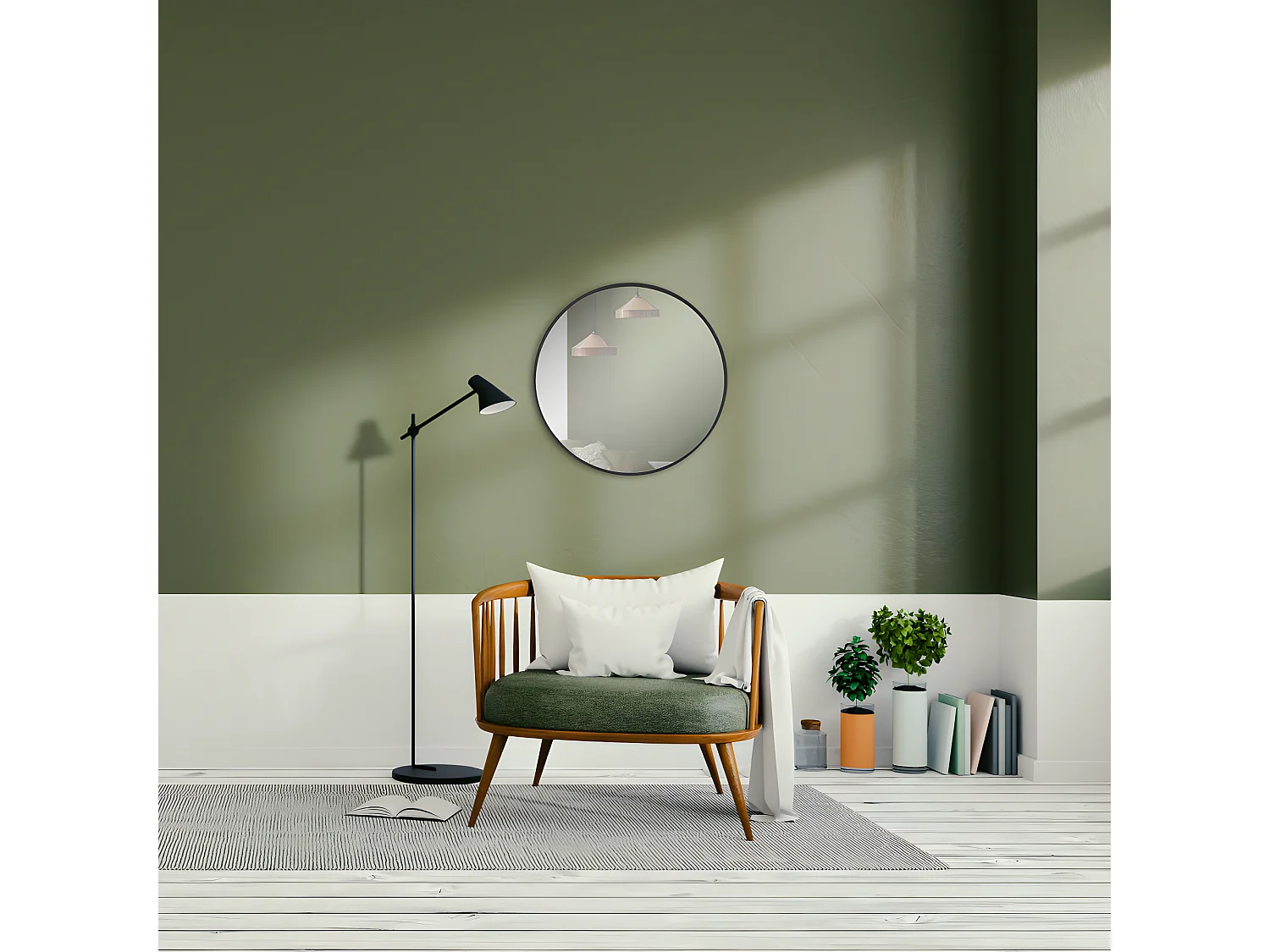 Cléo - Miroir rond ø30cm - Couleur - Noir