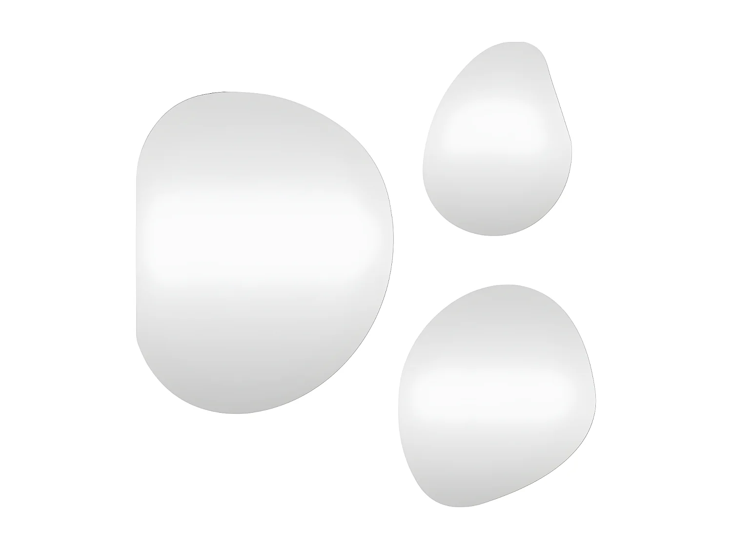 Palermo - Lot de 3 miroirs de formes organiques : Couleur - Transparent