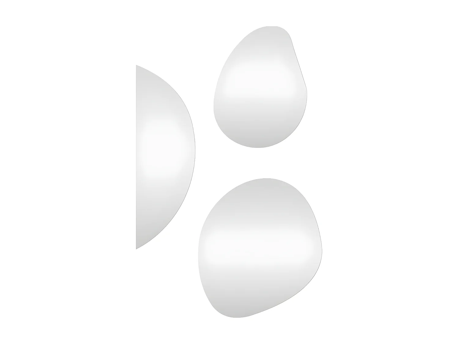 Palermo - Lot de 3 miroirs de formes organiques : Couleur - Transparent