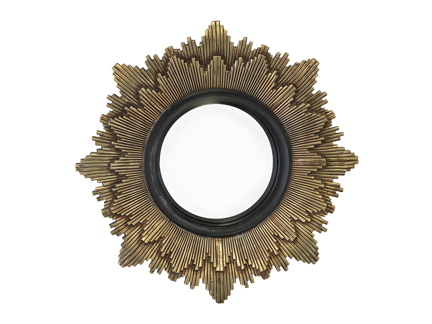 Léonie - Miroir soleil ø20 cm : Couleur - Noir / Or