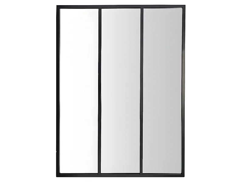 Louvil - Miroir verrière en métal 90x120 cm : Couleur - Noir