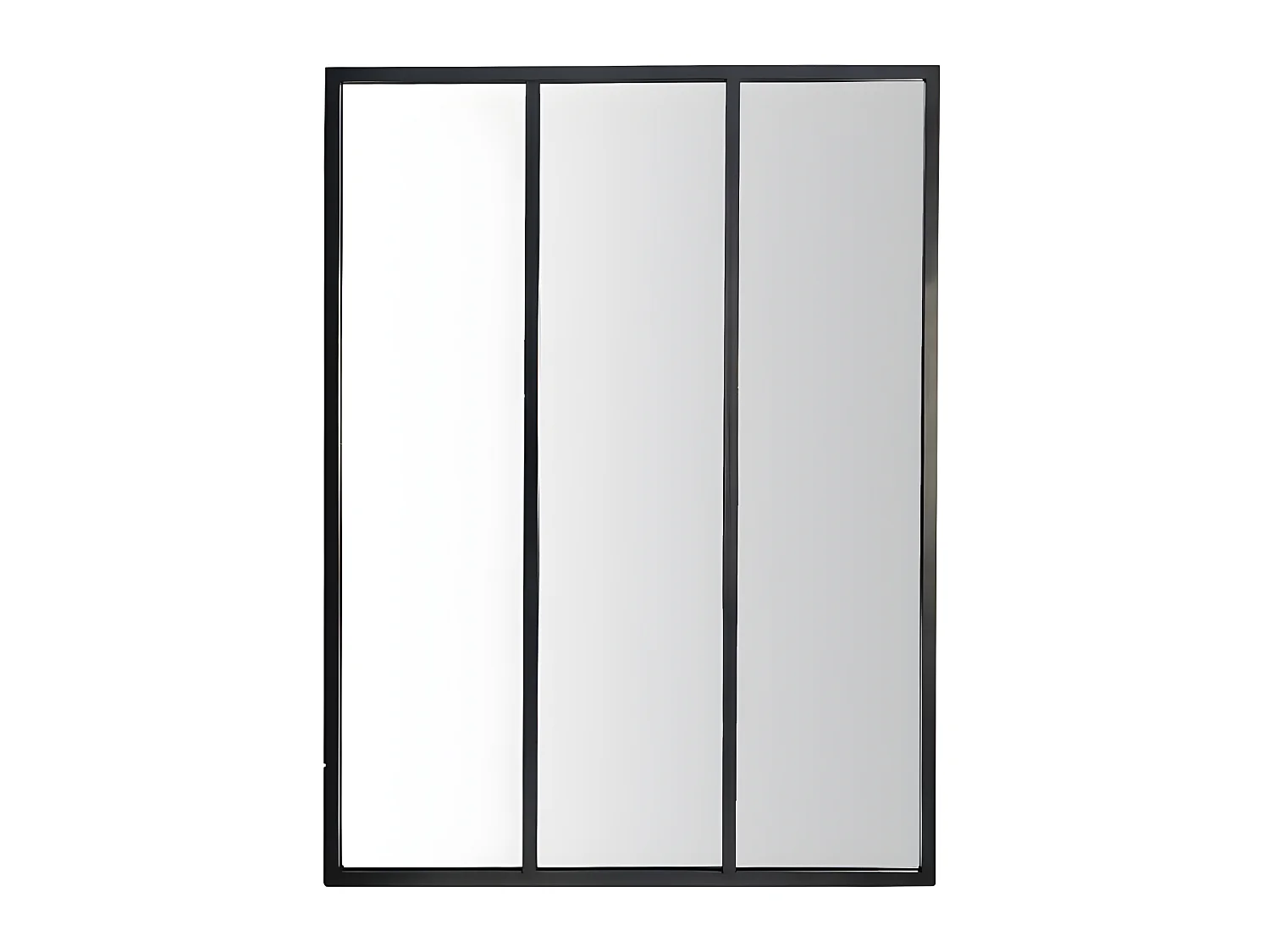 Louvil - Miroir verrière en métal 90x120 cm : Couleur - Noir