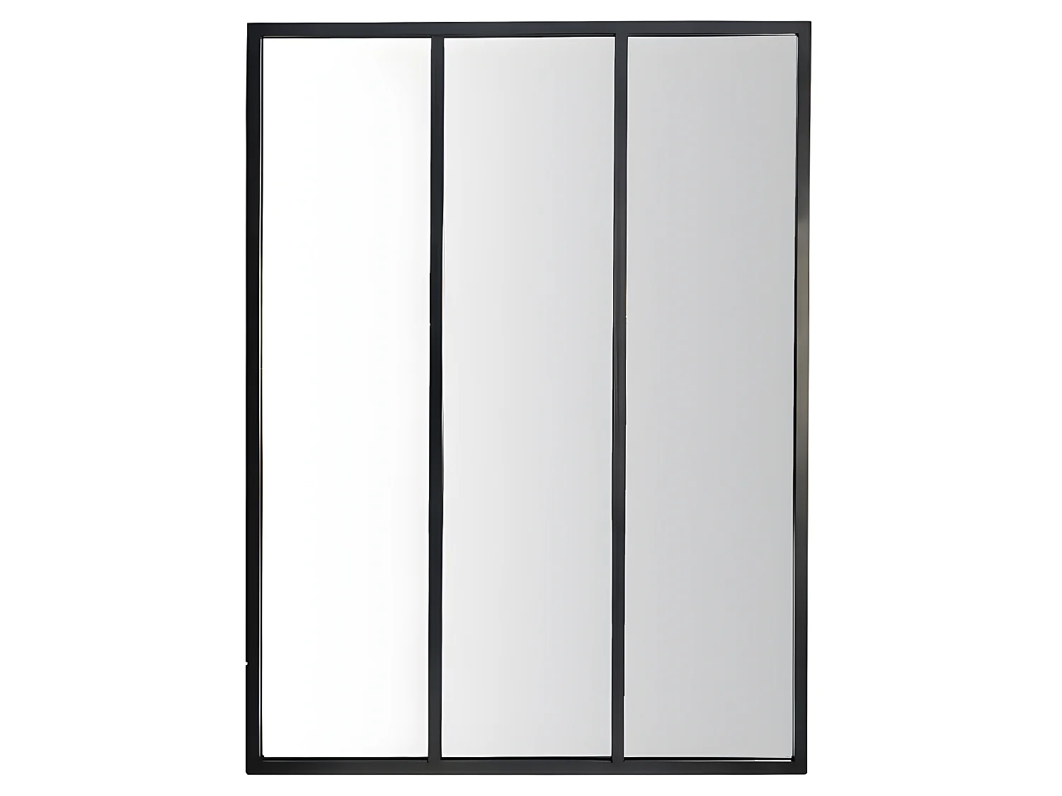 Louvil - Miroir verrière en métal 90x120 cm : Couleur - Noir