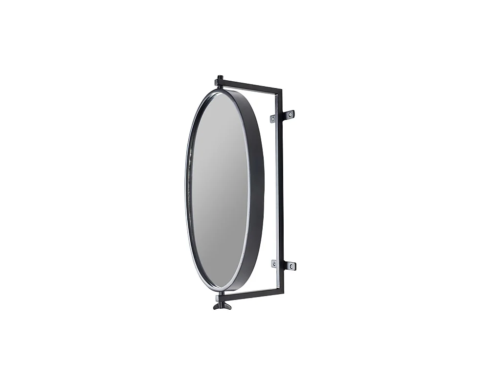 Lara - Miroir ovale en métal - Noir