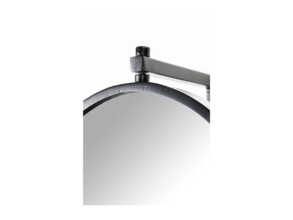 Lara - Miroir ovale en métal - Noir