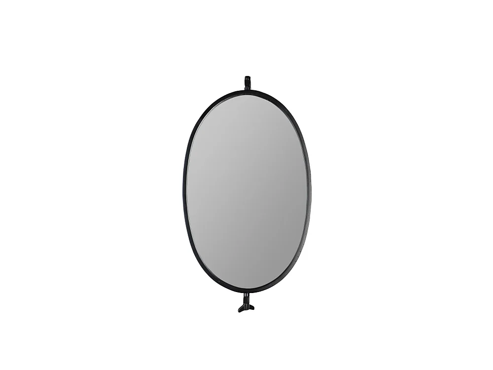 Lara - Miroir ovale en métal - Noir