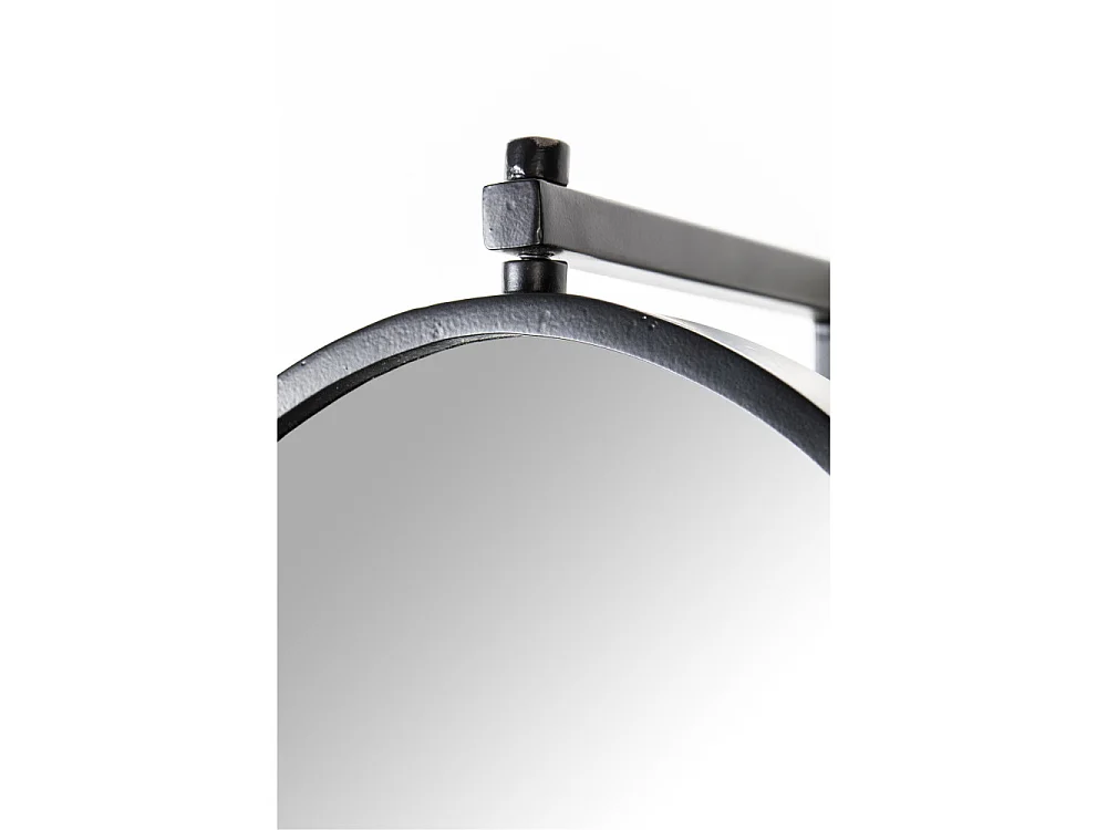 Lara - Miroir ovale en métal - Noir