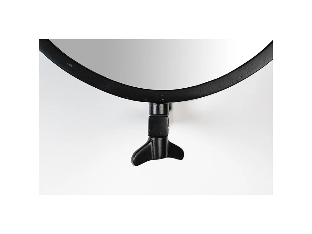 Lara - Miroir ovale en métal - Noir