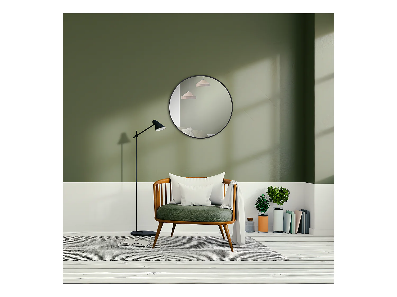 Izïa - Miroir rond ø50cm : Couleur - Noir