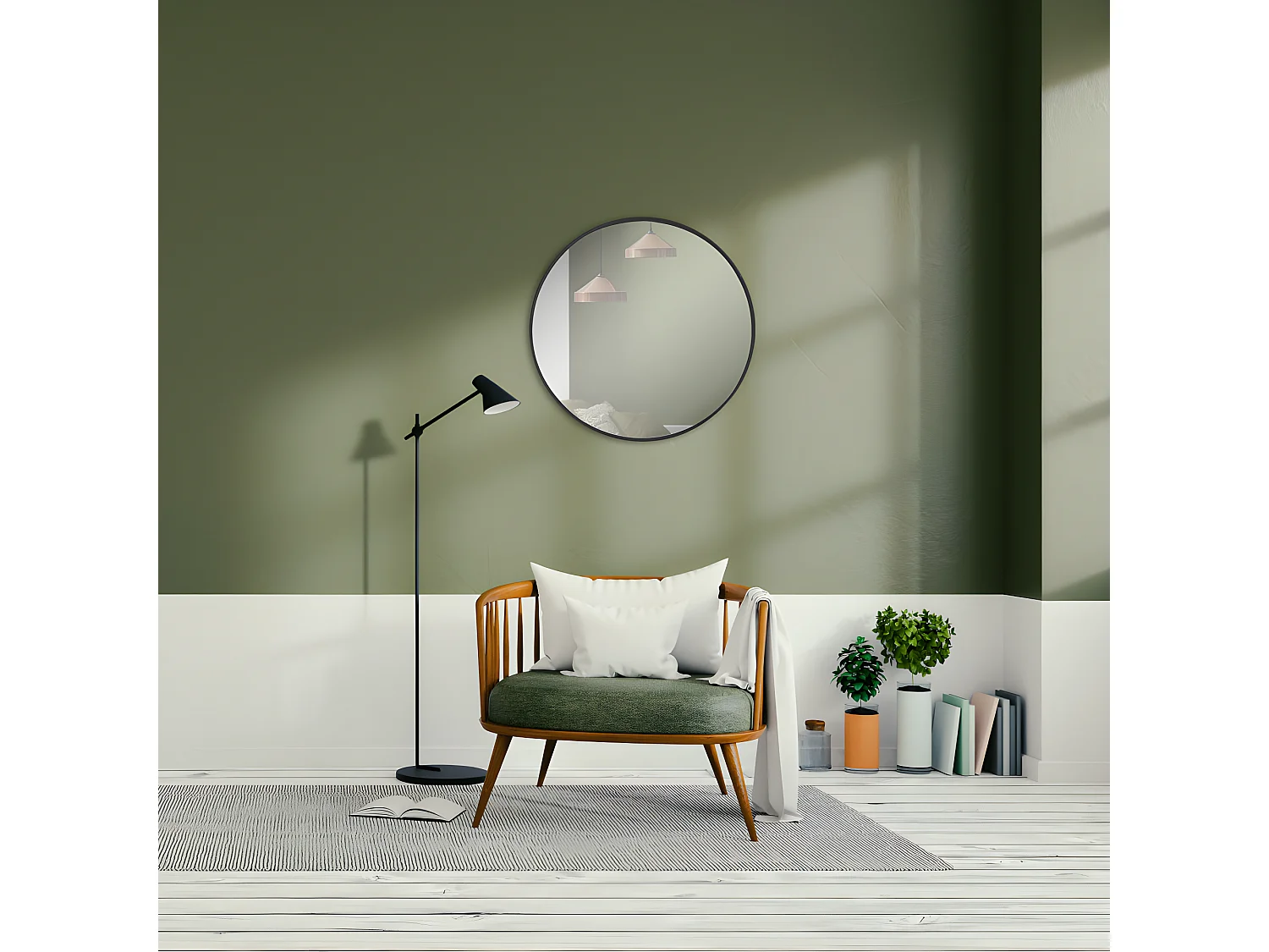 Izïa - Miroir rond ø50cm : Couleur - Noir