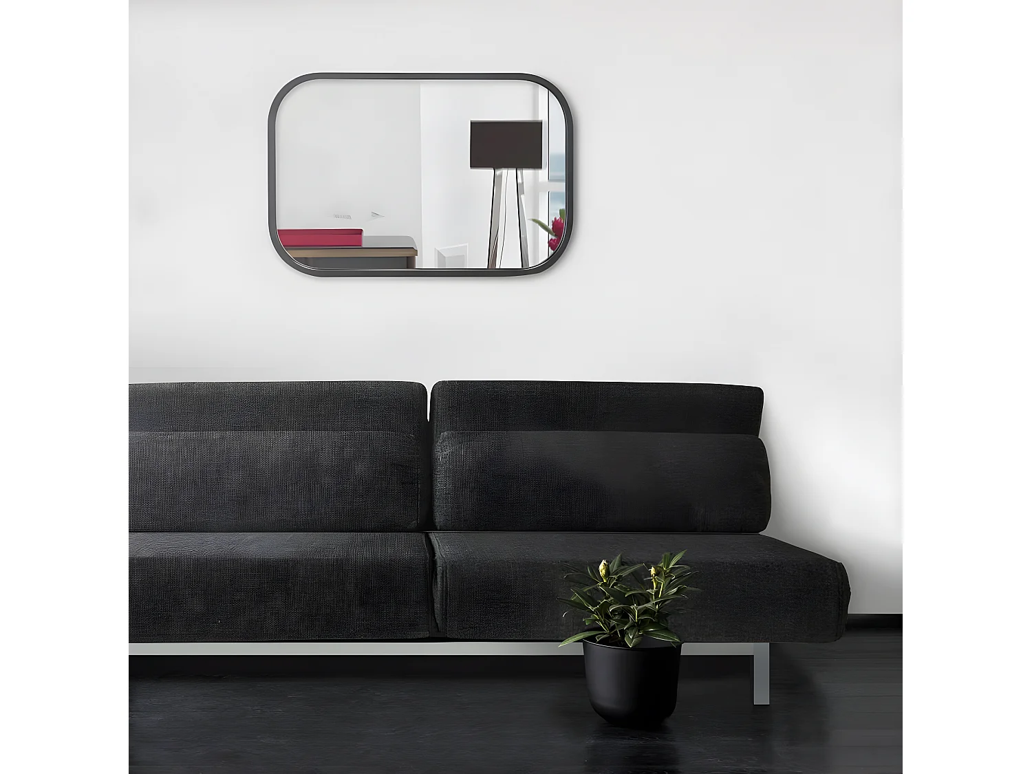 Axel - Miroir rectangulaire industriel 40x60 - Couleur - Noir