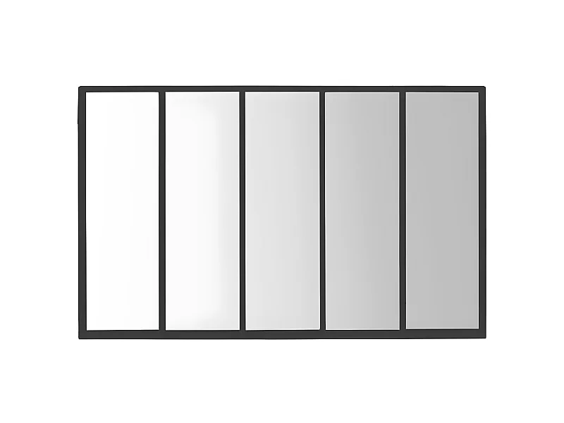 Loos - Miroir verrière en métal 137x90 cm - Noir