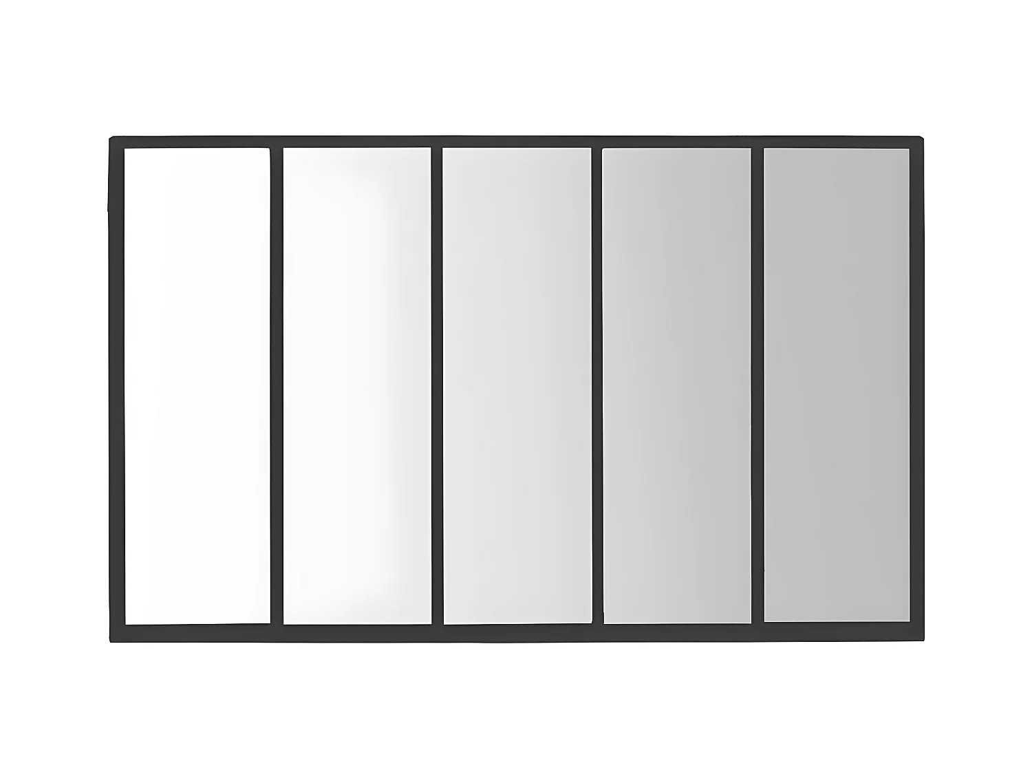 Loos - Miroir verrière en métal 137x90 cm - Noir