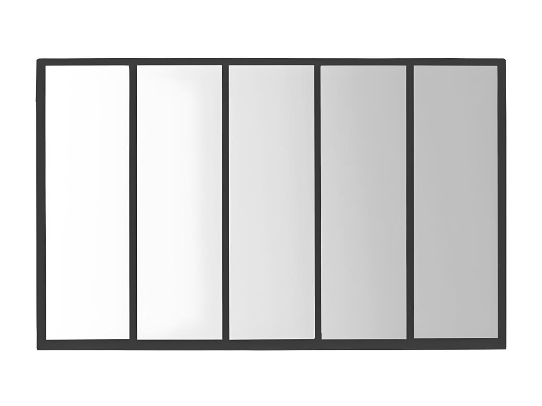 vente unique Loos - Miroir verrière en métal 137x90 cm : Couleur - Noir