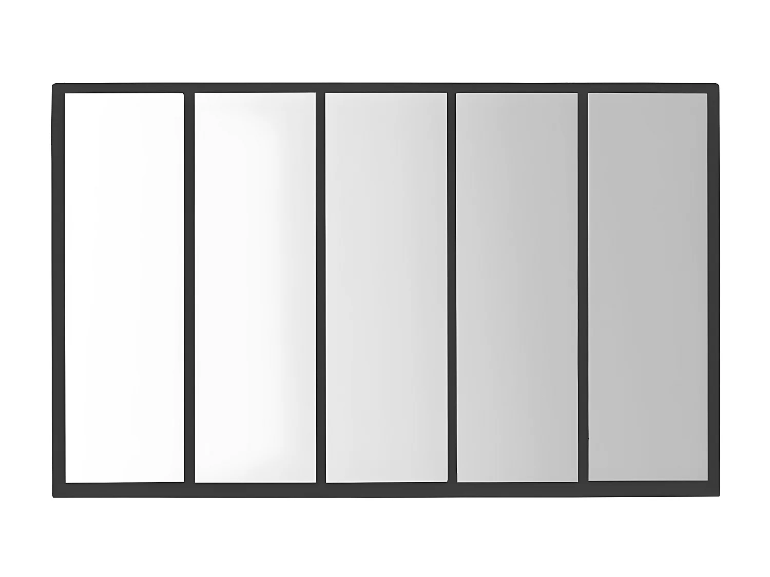 Loos - Miroir verrière en métal 137x90 cm - Noir