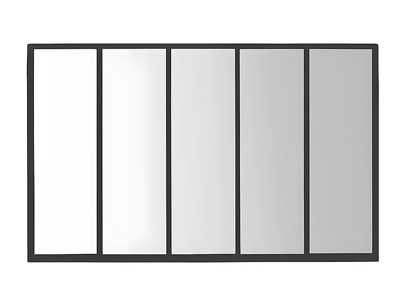 Loos - Miroir verrière en métal 137x90 cm - Noir