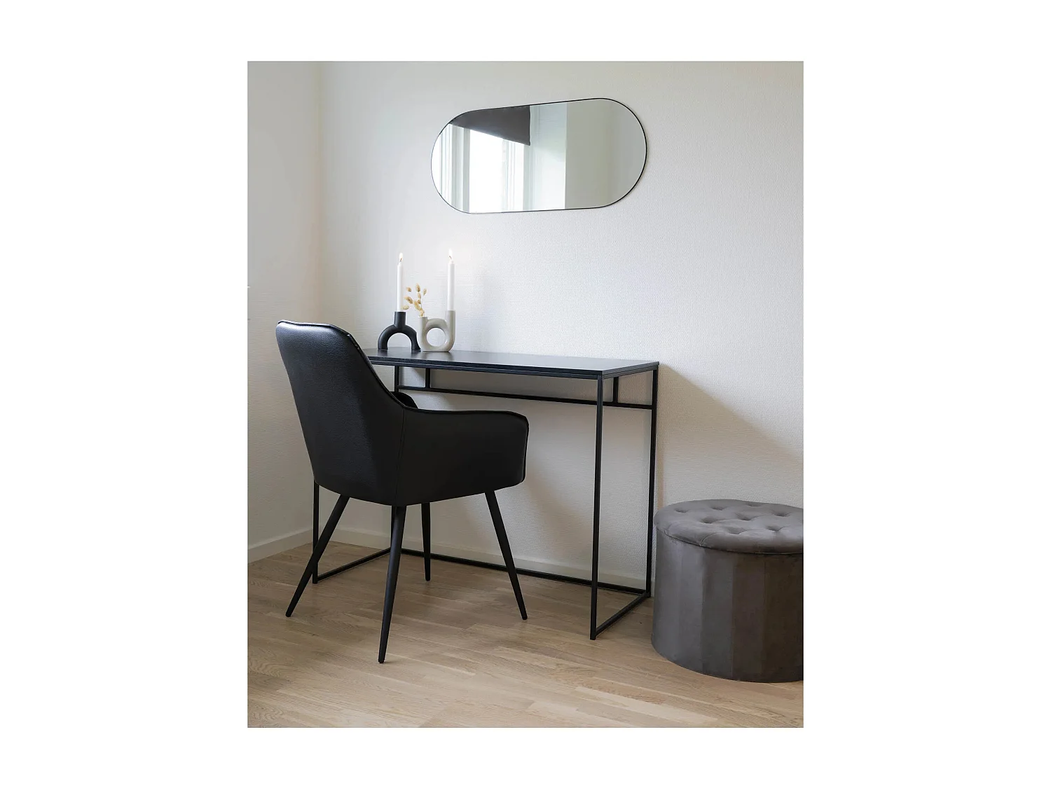 Miroir ovale en acier JERSEY – L 50 x H 80cm-Doré