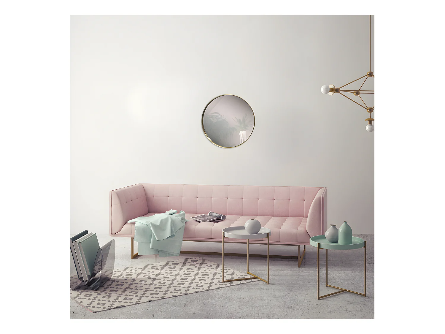 Izïa - Miroir rond ø50cm - Or