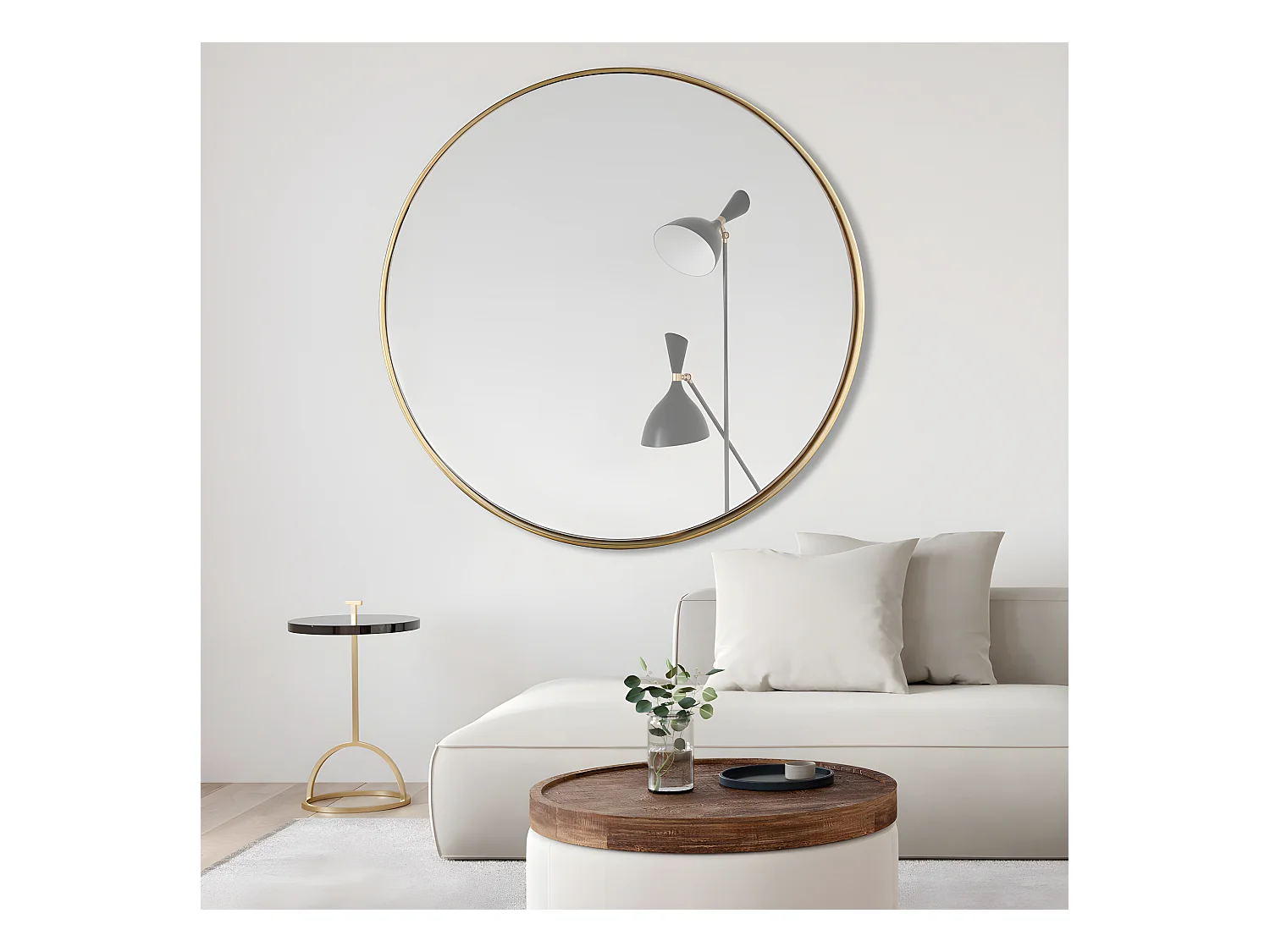 Sia - Miroir rond ø100cm : Couleur - Or