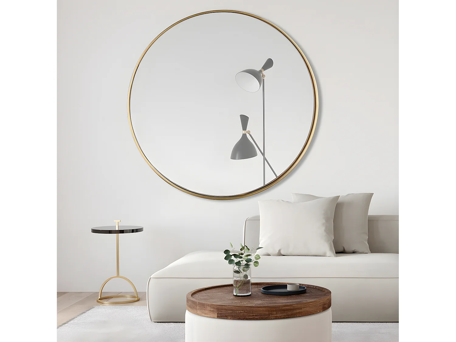 Sia - Miroir rond ø100cm : Couleur - Or