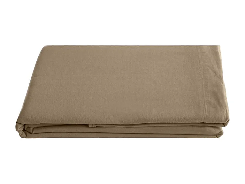 Drap plat Palace pur coton teint lavé, 63 fils/cm² Vent du sud