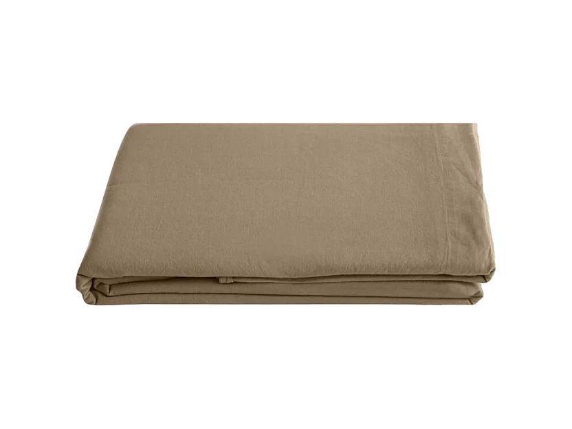 Drap plat Palace pur coton teint lavé, 63 fils/cm² Vent du sud