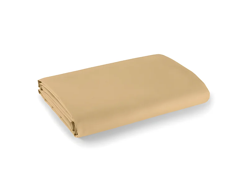 Drap Plat Taupe 240 X 300 Cm Pour Lit 2 Places 100% Coton/57 Fils/cm²