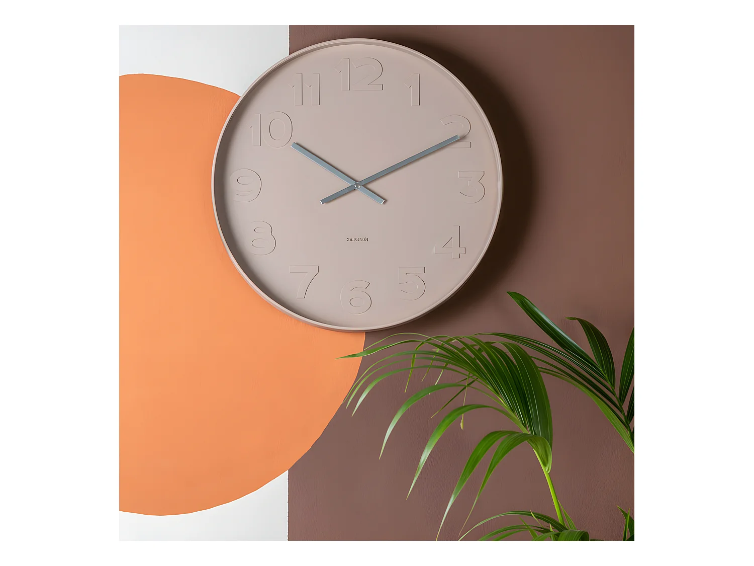 Wanduhr Mr. Brown Numbers Large - Sandbraun - Ø51cm