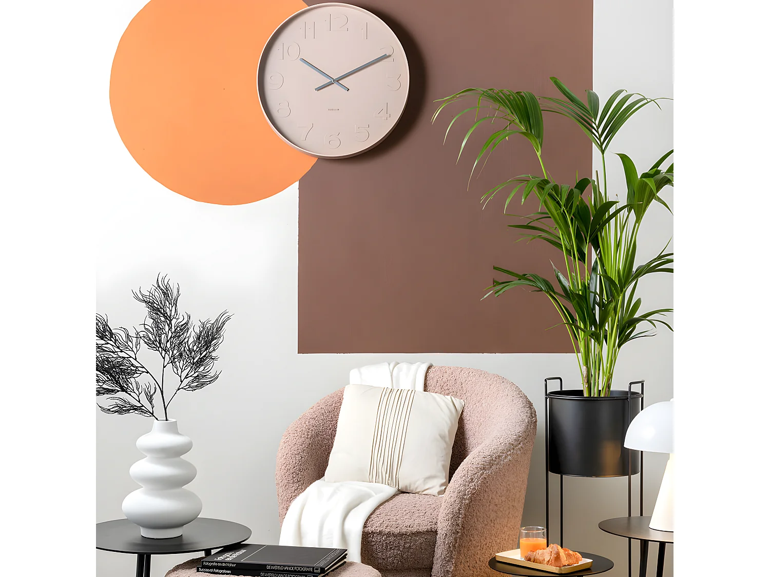 Mr. Brown - Horloge murale ronde ø51cm : Couleur - Beige