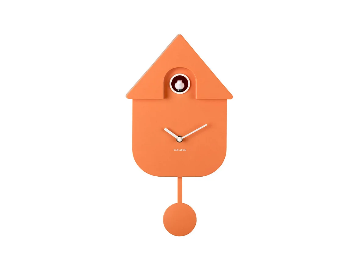 Wanduhr Modern Kuckuck - Orange