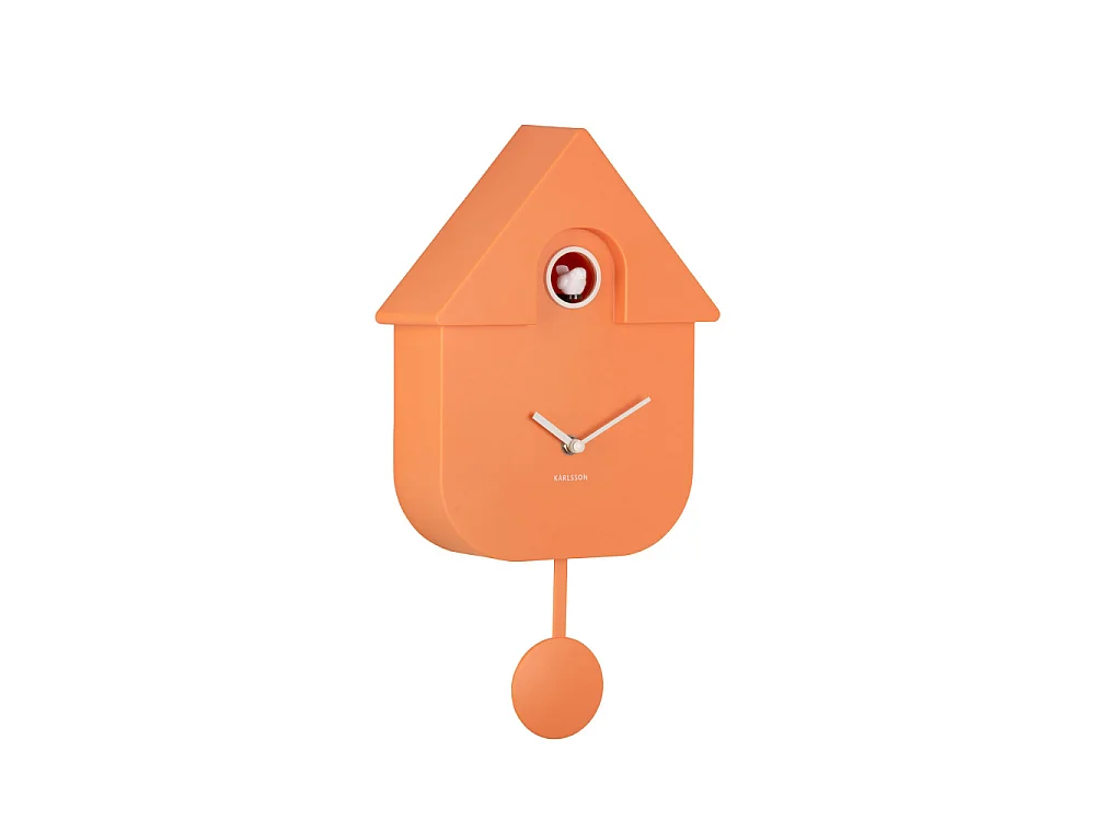 Wanduhr Modern Kuckuck - Orange