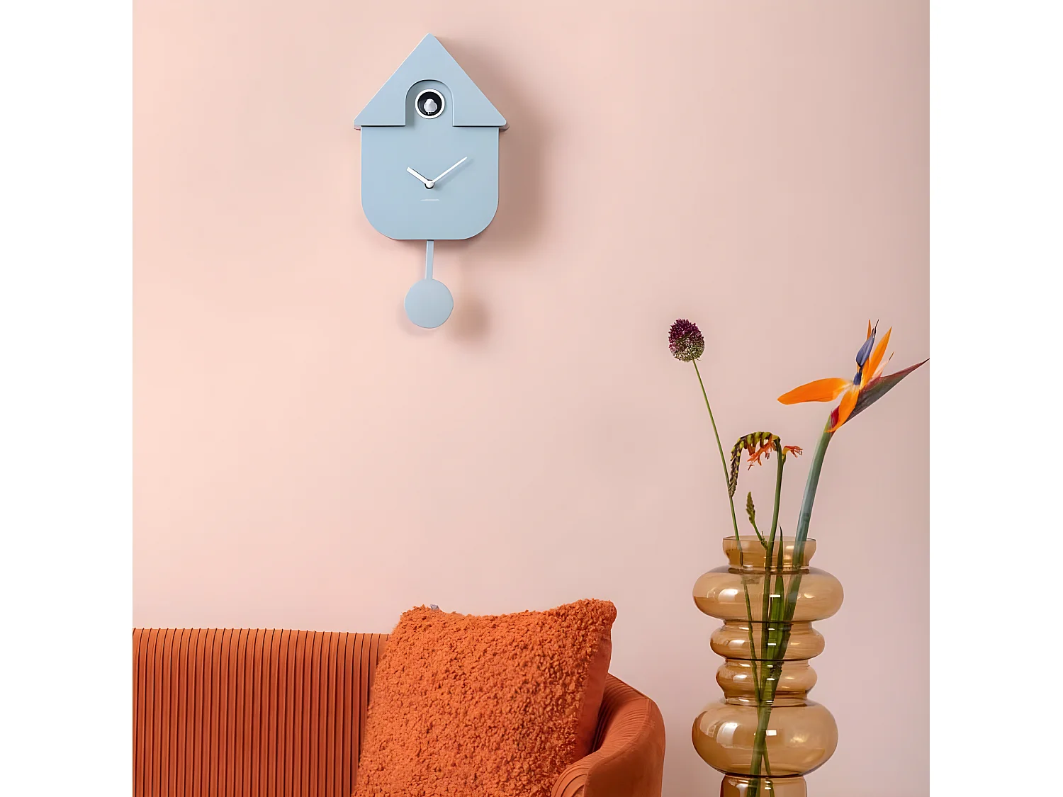 Modern Cuckoo - Horloge à pendule - Bleu pastel