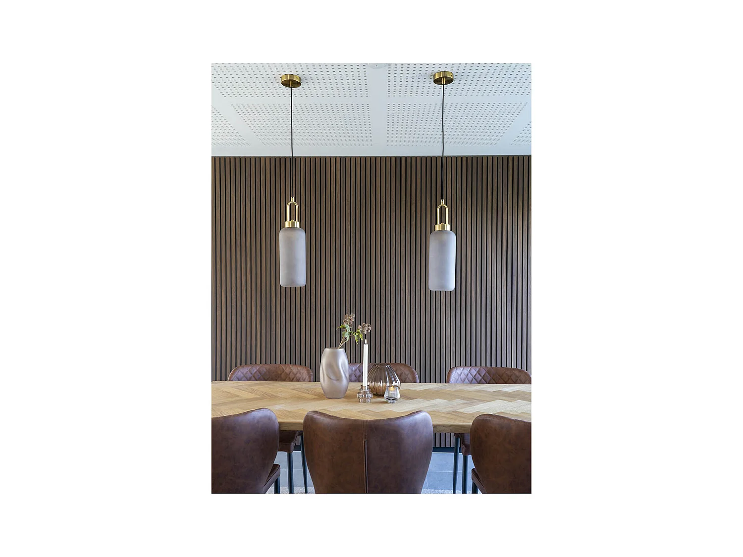 Luton Lampe Pendelleuchte Ø13cm rauchfarbenen Glas.