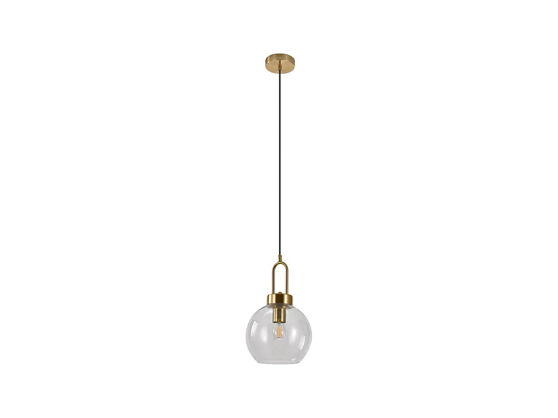 Sospensione Lampada sferica in vetro trasparente Ø25 cm e 150 cm di cavo
