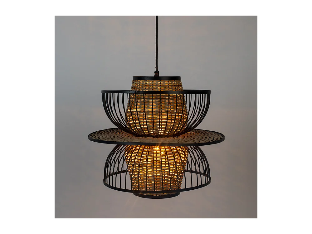 Carmen - Suspension en cannage ø40x35cm - Couleur - Naturel