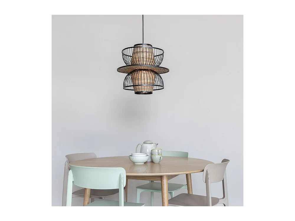 Carmen - Suspension en cannage ø40x35cm - Couleur - Naturel