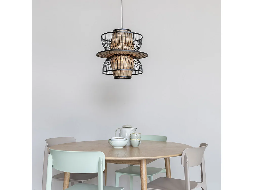 Carmen - Suspension en cannage ø40x35cm - Couleur - Naturel