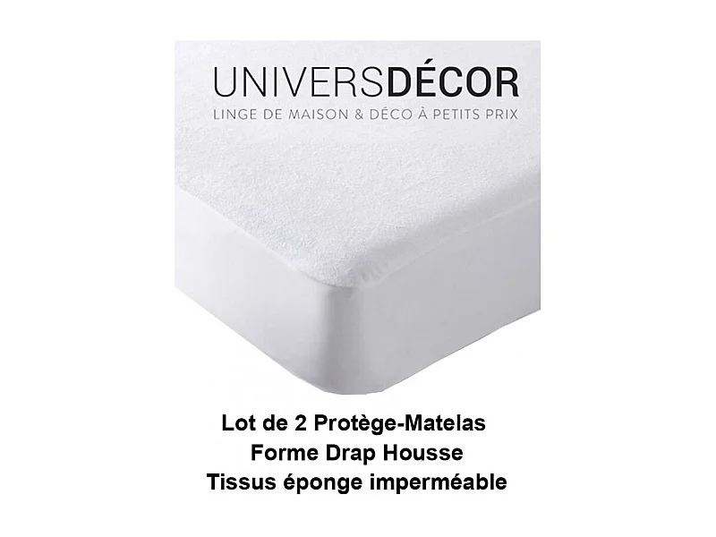 Lot de 2 protèges matelas imperméable, absorbant et anti-acariens 140 x 190 cm