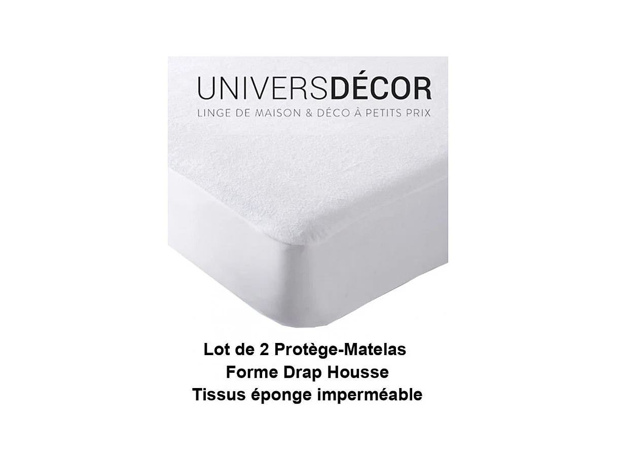 Lot de 2 protèges matelas imperméable, absorbant et anti-acariens 140 x 190 cm