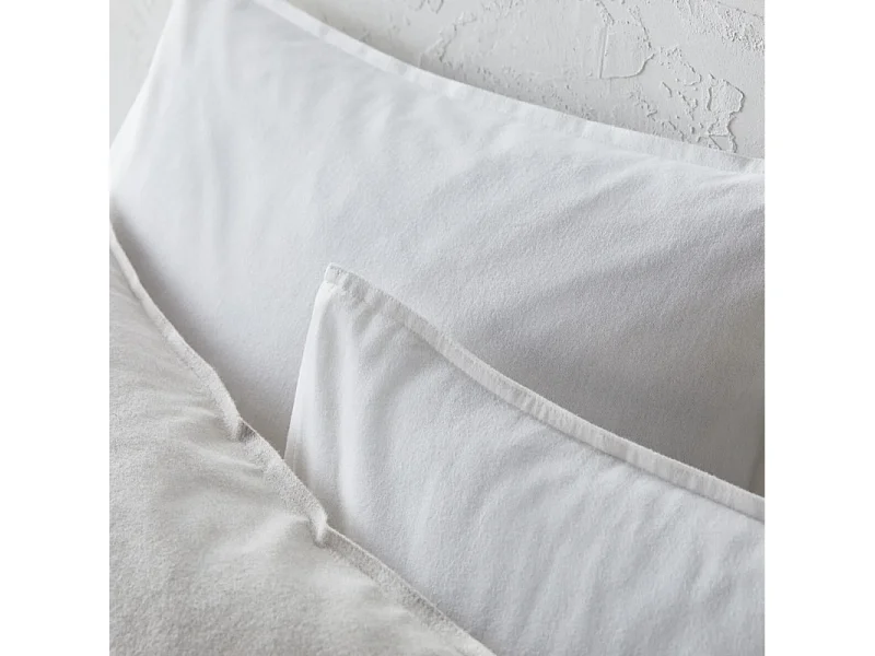 Lot de 2 protège taie flanelle 50 x 70 cm / 100% Coton